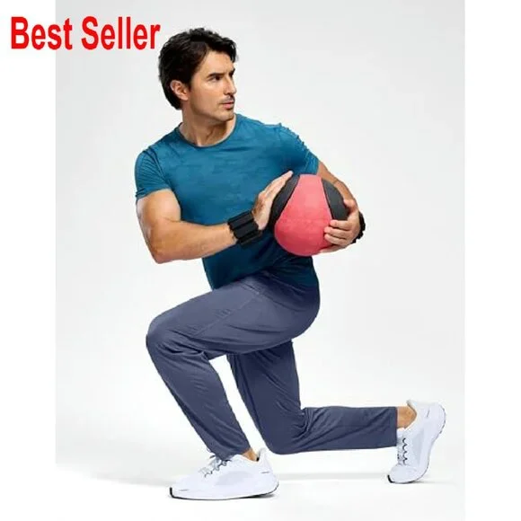Men's Lightweight Stretch Track Pants Tapered Fit Athletic Joggers Gym Running